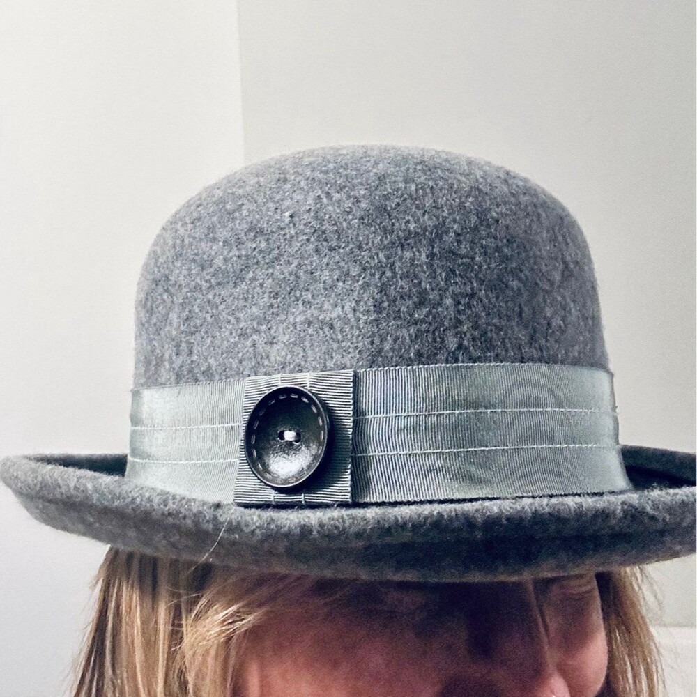 New Jeanne Simmons Accessories 100% Wool Felt Derby Hat w/ Matching Ribbon Band